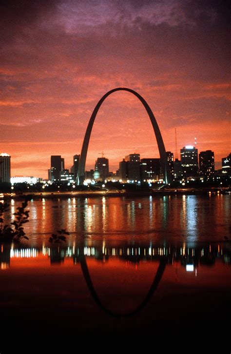 St louis arch at night. Night Skyline at the Gateway Arch, Loved going to St ...