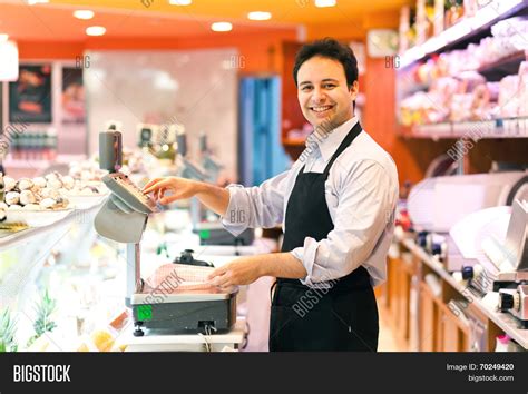Shopkeeper Working His Image And Photo Free Trial Bigstock