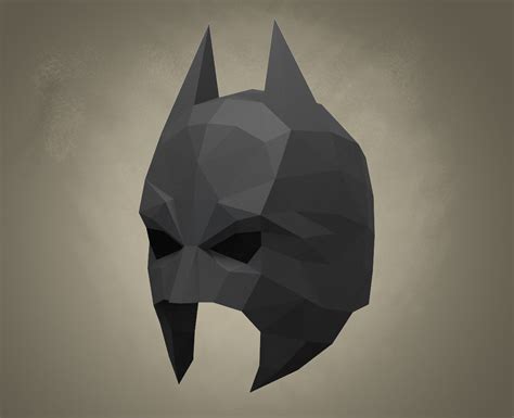 Batman Mask Digital Diy Papercraft Pdf Template See Description