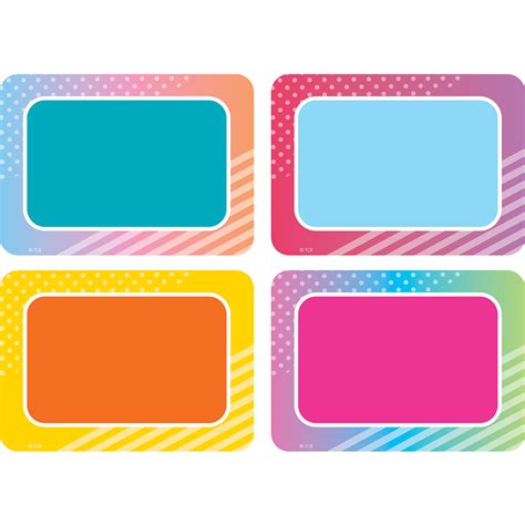 Colorful Vibes Name Tagslabels Multi Pack Tcr8783 Teacher