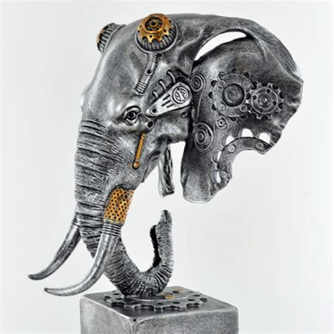 Steampunk Elephant Bust Intricately Styled Elephant Head