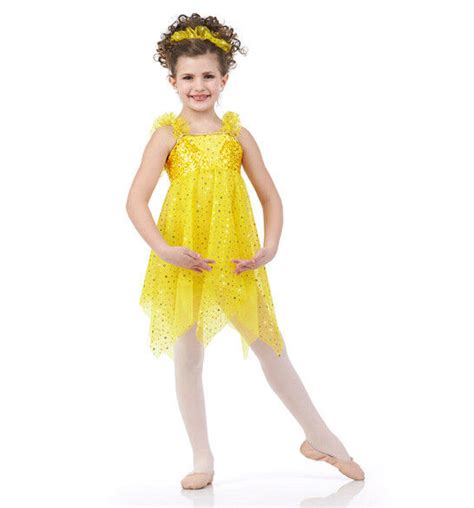 Child Xl Yellow Lyrical Dance Costume Ballet Dress Pretty Picture Ebay