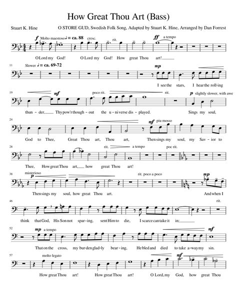 How Great Thou Art Bass Sheet Music For Piano Download Free In Pdf Or