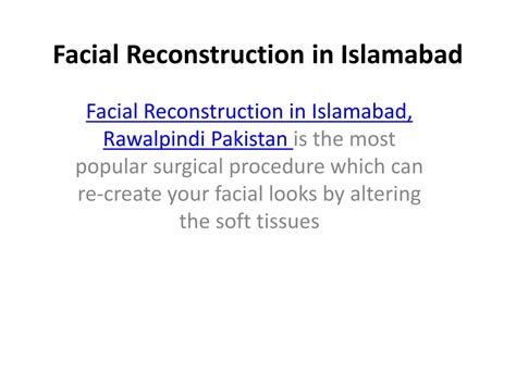 ppt facial reconstruction in islamabad 776 powerpoint presentation free download id 10767858
