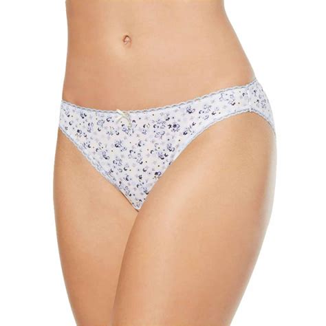 charter club charter club womens pretty lace trim cotton bikini panties xx large tulips and