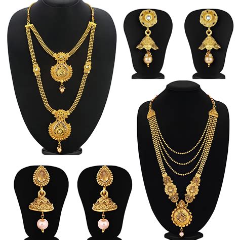 buy sukkhi traditional gold plated long haram necklace set for women