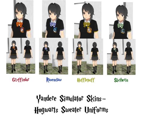 Yandere Simulator Hogwarts Sweater Uniforms By Imaginaryalchemist On