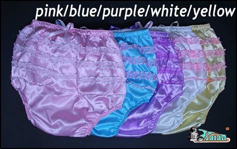 3 Pieces Adult Sissy Satin Frilly Incontinence Diaper Cover Fsp007