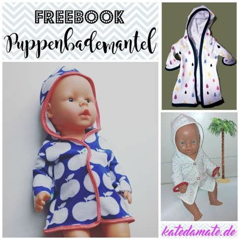 Der fertig genähte teddybär hat eine größe von ca. Freebook Puppenbademantel /Bademantel für Puppen ...