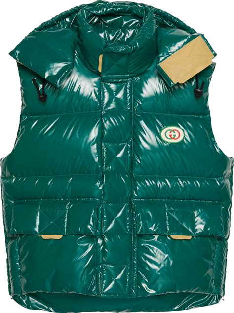 Gucci Shiny Green Puffer Vest Inc Style