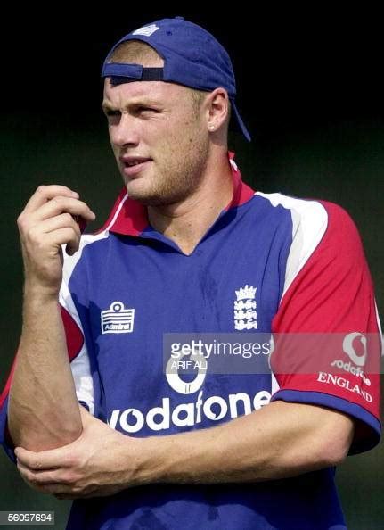 England Cricketer Andrew Flintoff Holds A Ball As He Prepares For Net News Photo Getty Images
