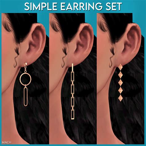 Sims 4 Mach Simple Earring Set The Sims Book