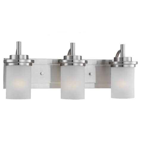 Don't forget to bookmark bathroom light fixtures home depot canada using ctrl + d (pc) or command + d (macos). Sea Gull Lighting Winnetka 3-Light Brushed Nickel Vanity ...