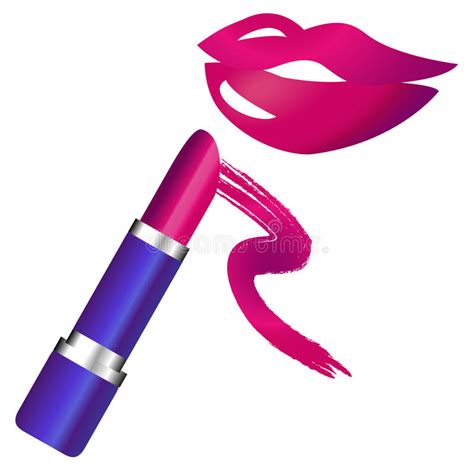Lipstick And Lips Line And Glyph Icon Lip Cosmetics Sign Vector
