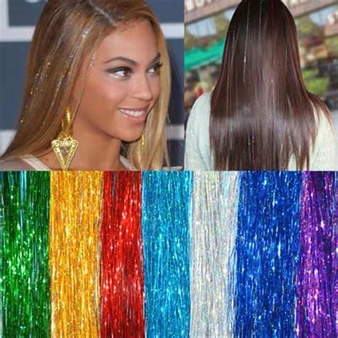Hair Tinsel Sparkle Holographic Glitter Extensions Highlight Shopee