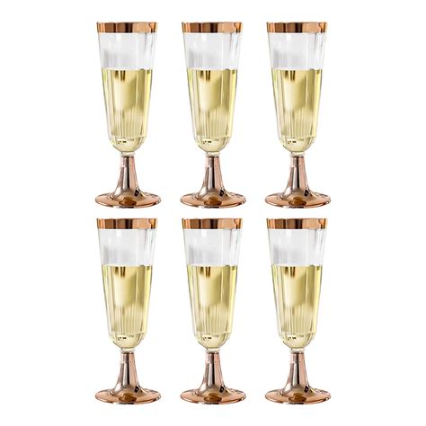 Gold Champagne Flutes Disposable Champagne Glasses Plastic Toasting Glasses For Celebration