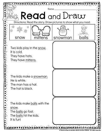 Free Printable Read And Draw Worksheets Lori Sheffields Reading Class