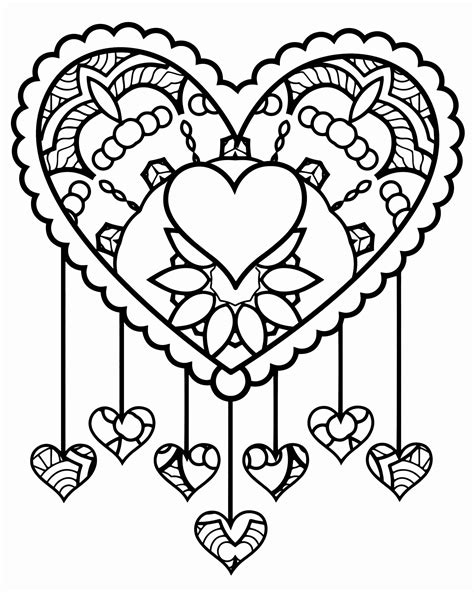Heart Coloring Page For Girls To Print For Free All In One Photos
