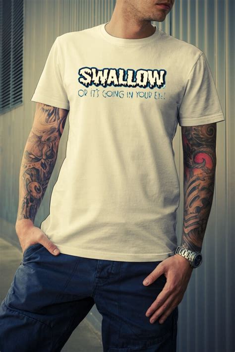 Mens Swallow T Shirt Funny Explicit Rude By Free Download Nude Photo