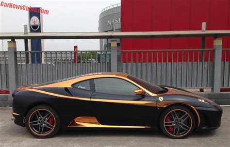 Ferrari F430 Is Matte Black And Gold In China