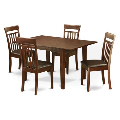 East West Furniture Milan 5 Piece Rectangular Dining Table Set With