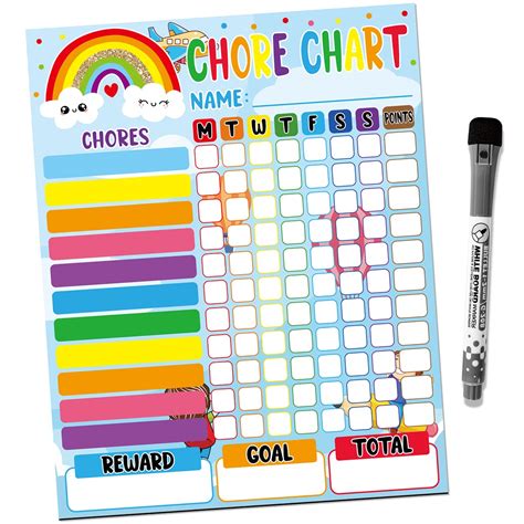 Buy Rainbow Magnetic Chore Chart For Kids Dry Erase Good Behavior