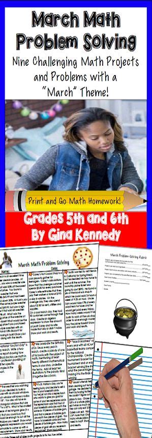 March Math Problem Solving Projects For Upper Elementary Students
