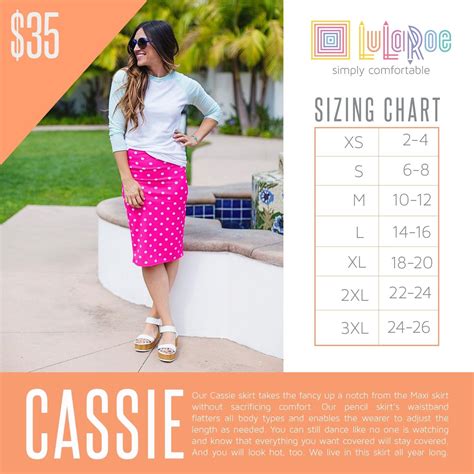 2016 LuLaRoe Cassie Size Chart | Lularoe cassie size chart, Cassie ...