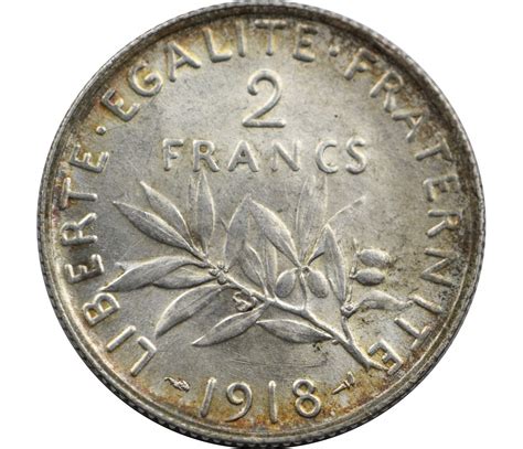 Pièce 2 Francs Semeuse 1918 Pièces Semeuse Horizondescollectionneurs