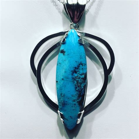 Kingman Mine Turquoise Set In Fine Silver This Piece Sold At Our