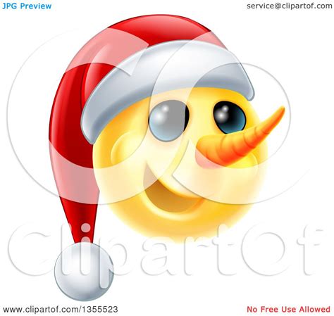 Clipart Of A 3d Yellow Snowman Smiley Emoji Emoticon Wearing A