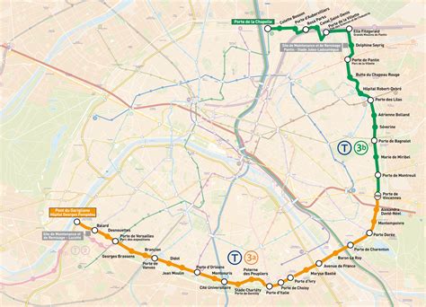 Straßenbahn Netzplan Und Karte Von Paris Stationen Und Linien