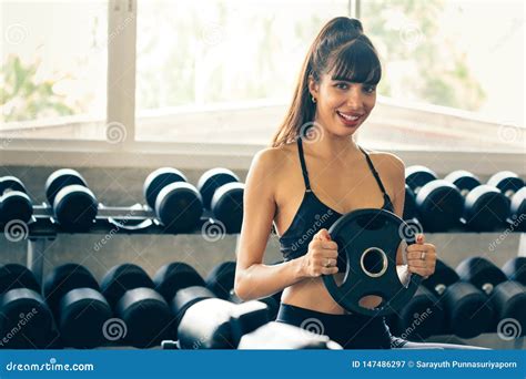 Happy Smiling And Healthy Caucasian Woman In Sportswear Stock Image