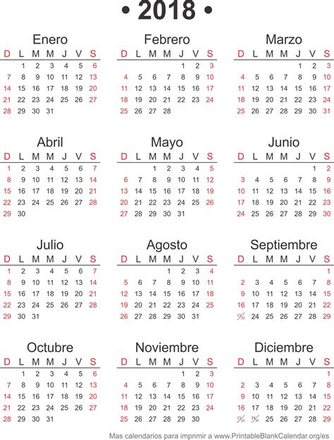 Calendario 2018 Libre Calendarios Para Imprimir
