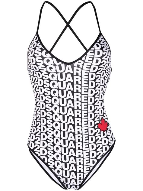 buy dsquared2 reversible one piece swimsuit black at 30 off editorialist