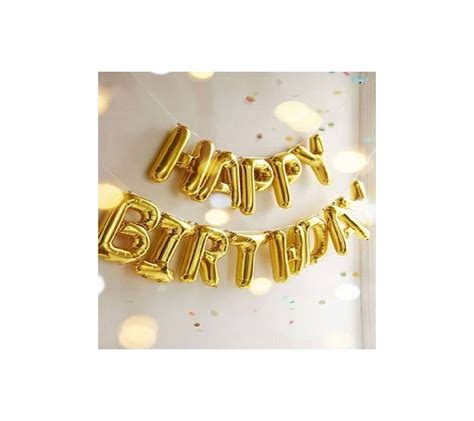 Golden Happy Birthday Letter Balloon Banner Kit