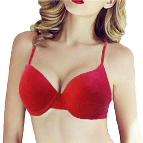 Women Sexy Underwire Padded Push Up Embroidery Lace Bra 32 34 36 38 40