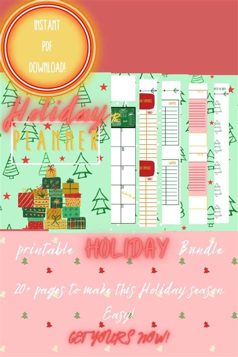 Holiday Printable Planner Bundle Etsy In 2022 Holiday Planner