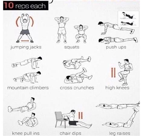 10 Reps Each Full Body Workout Easy Daily Workouts Daily Workout