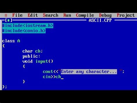 C Program To Print Ascii Value Of Any Character Using Classes Print