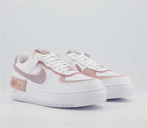 Nike Air Force 1 Shadow Trainers White Amethyst Ash Pink Oxford Hers