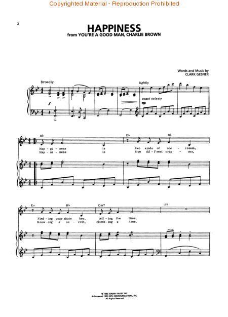 Happiness From Youre A Good Man Charlie Brown Sheet Music By