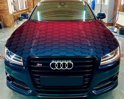Abstract Honeycomb Car Hood Wrap Self Adhesive Vinyl Sticker Etsy In