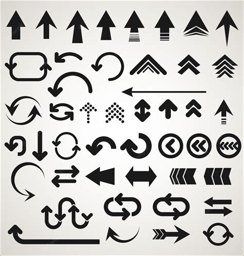 Premium Vector Collection Of Arrow Shapes Isolated On Gray Background