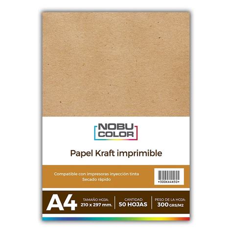 Papel Kraft Imprimible A4 300 Gr 50 Hojas Comercial Jdm Ltda