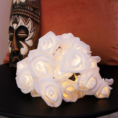 20 Led Soft White Rose String Lights Warm White