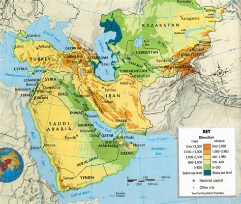 Full Detailed Blank Southwest Asia Political Map In Pdf