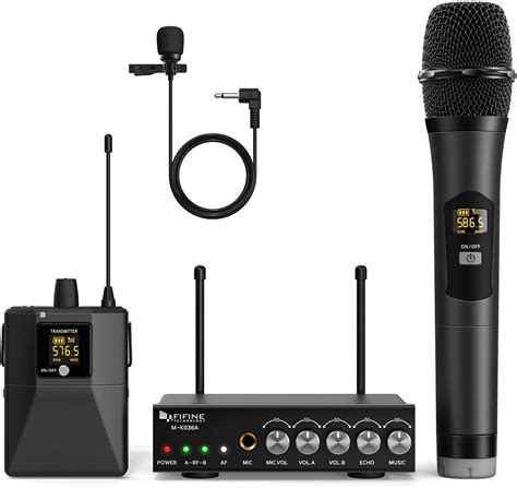 Buy Fifine Wireless Microphone System With Lavalier Lapel And Handheld
