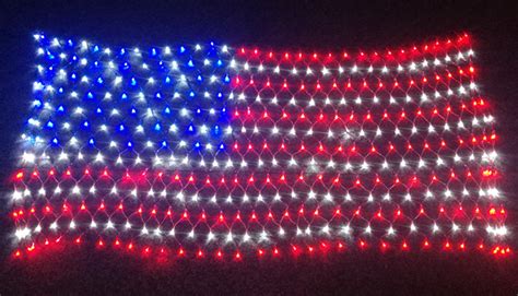 Waterproof American 65ft×32ft Led Flag Net Lights For Gardenindoor
