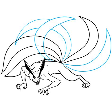How To Draw A Nine Tailed Fox Really Easy Drawing Tutorial